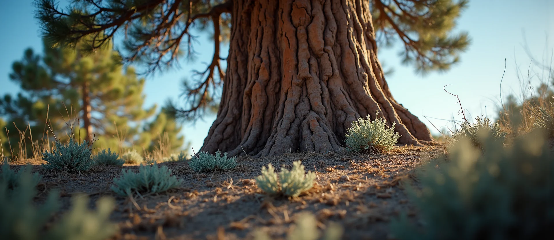 Symbolizing Growth/Resilience: A local Sagebrush (Artemisia tridentata) sturdy weathered tree trunk. - AI Generated