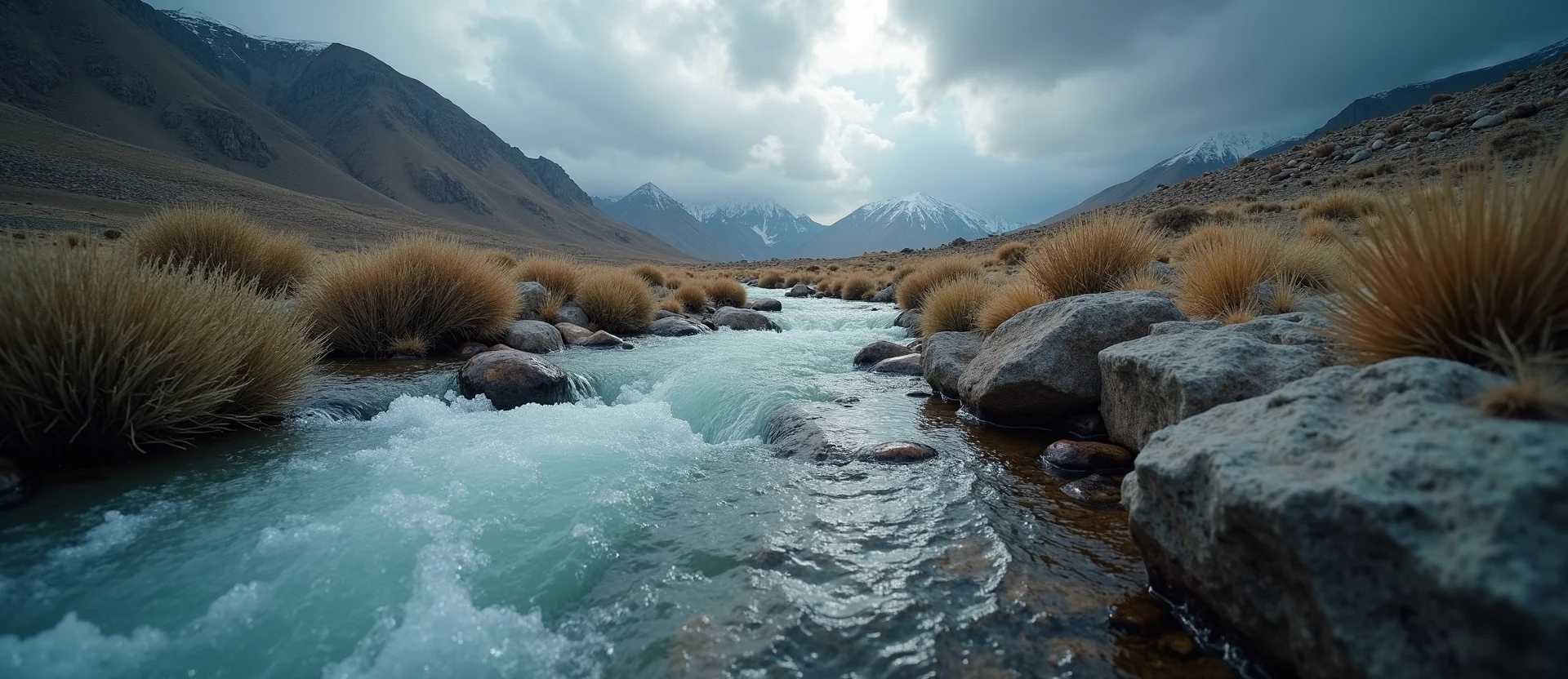 Symbolizing Flow/Cleansing: A local Bitterbrush clear cold snowmelt stream. - AI Generated