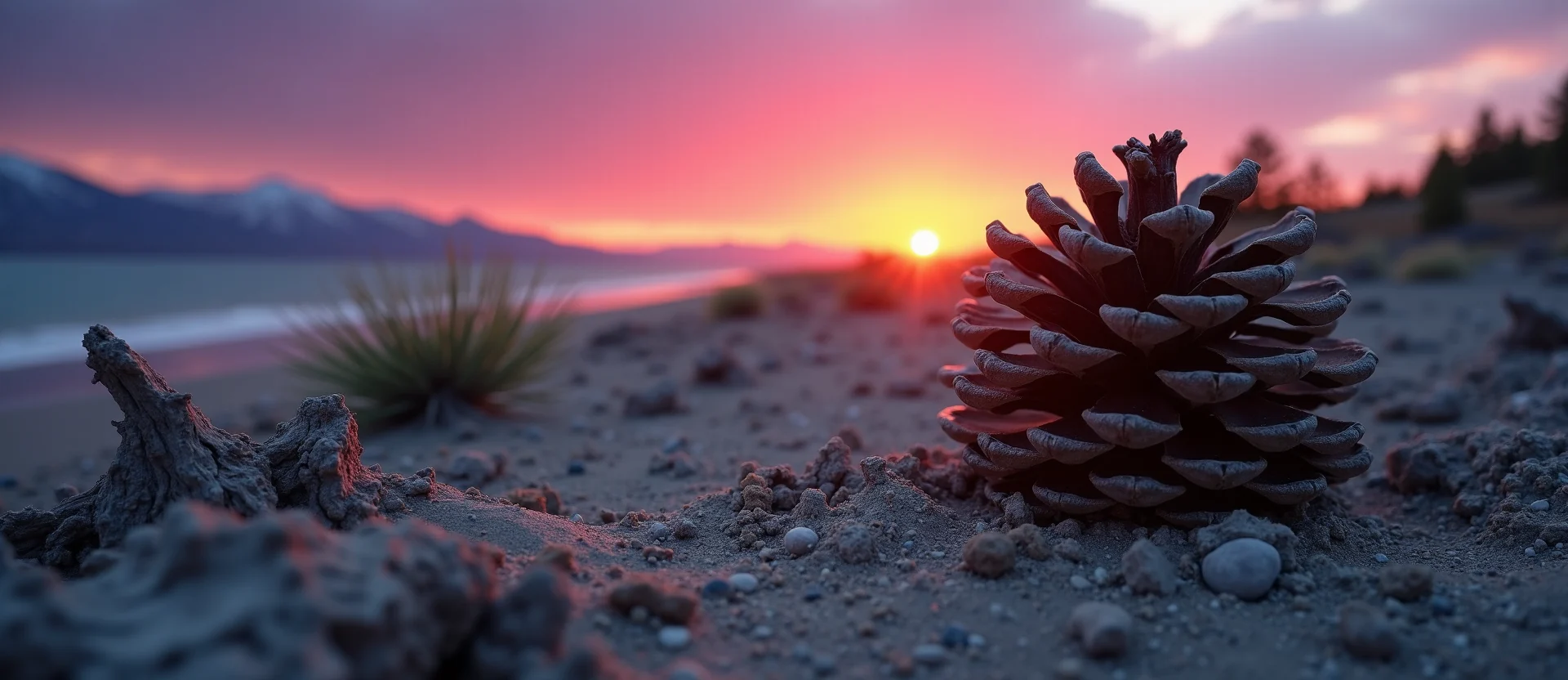 Symbolizing Seed/New Beginning: A local Manzanita opening pine cone. - AI Generated