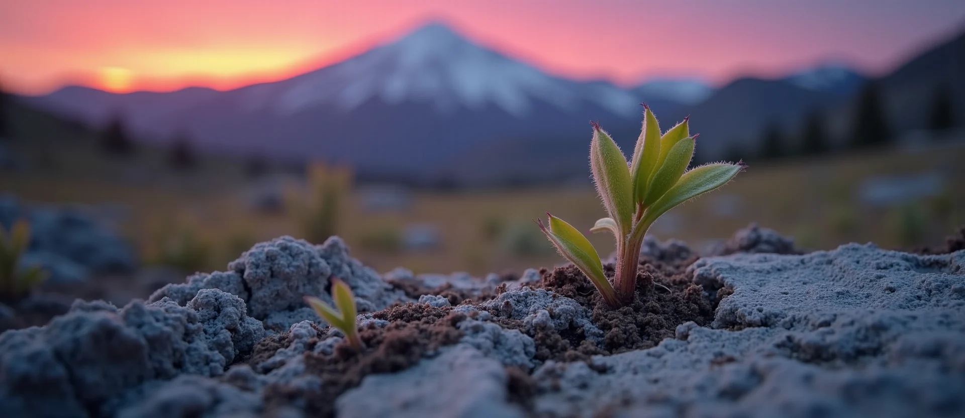 Symbolizing Seed/New Beginning: A local Quaking Aspen shoot emerging from cracked soil. - AI Generated