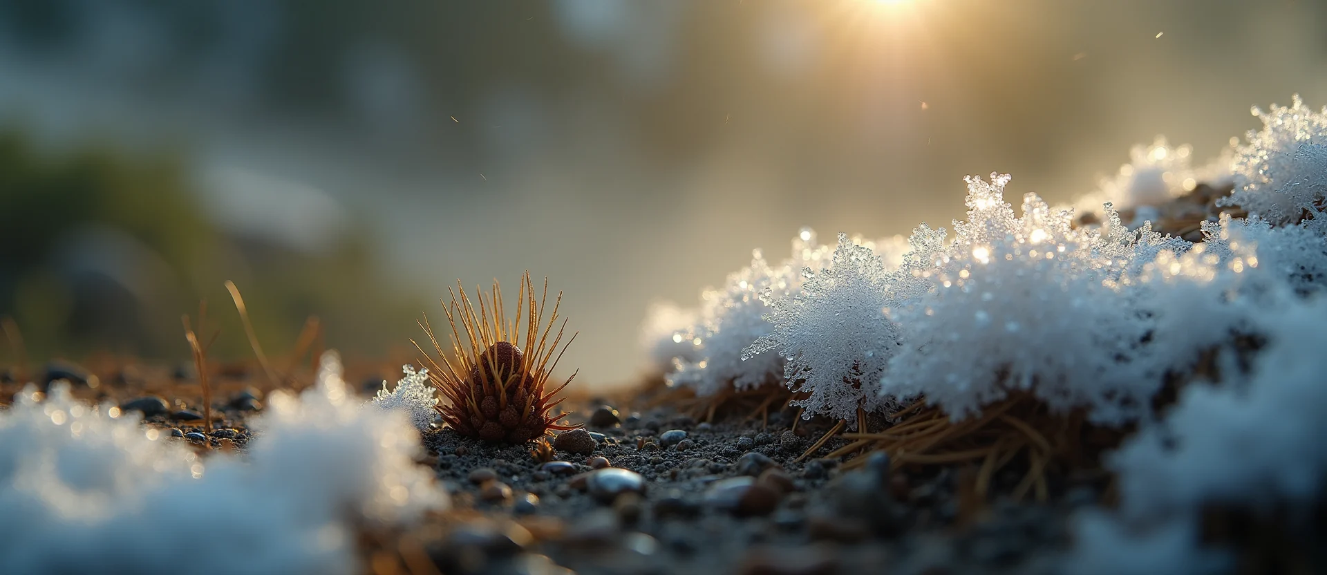 Symbolizing Seed/New Beginning: A local Bitterbrush single pine seed on dry earth. - AI Generated