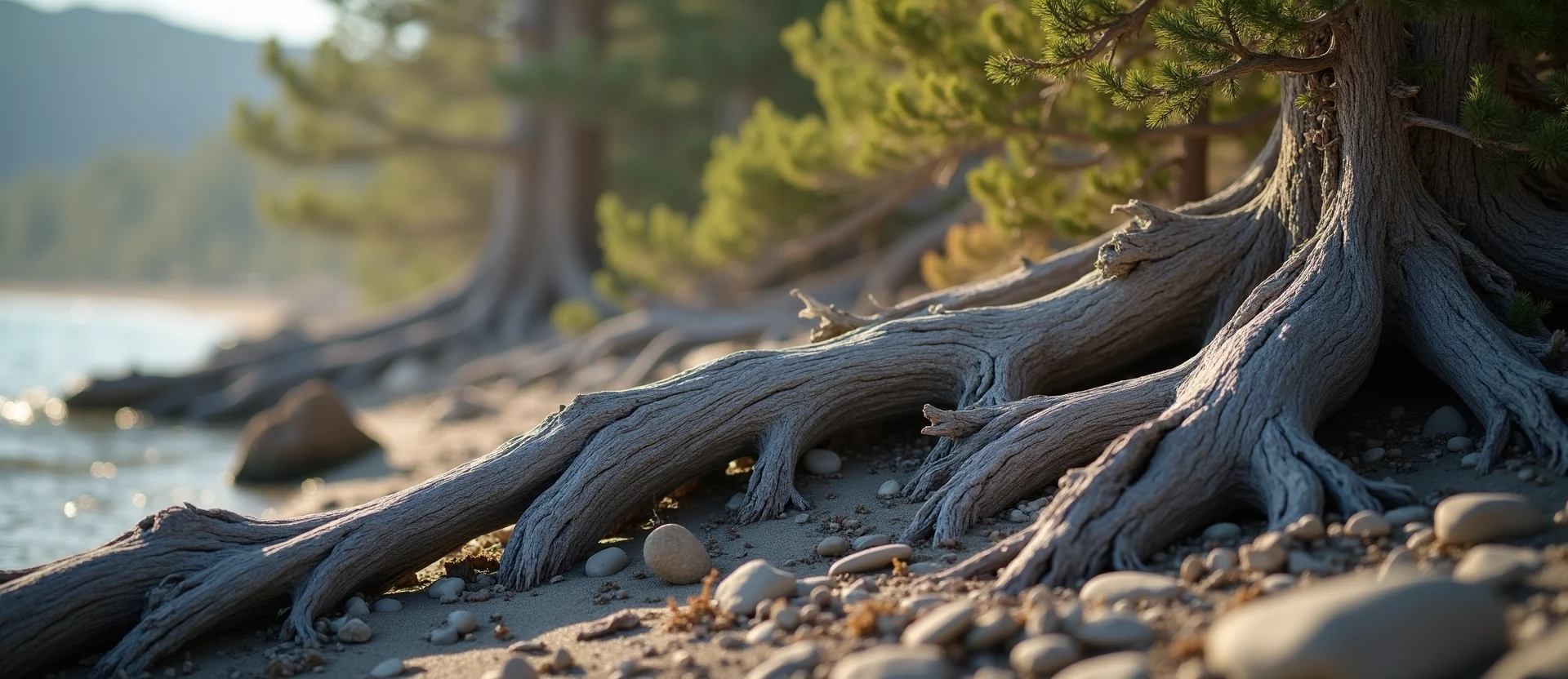 Symbolizing Growth/Resilience: A local Sierra Juniper sturdy weathered tree trunk. - AI Generated