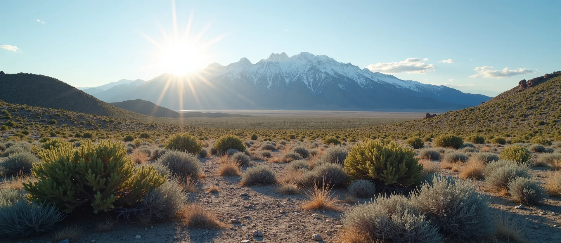 Symbolizing Stability/Peak: A local Rabbitbrush solid mountain ridge. - AI Generated