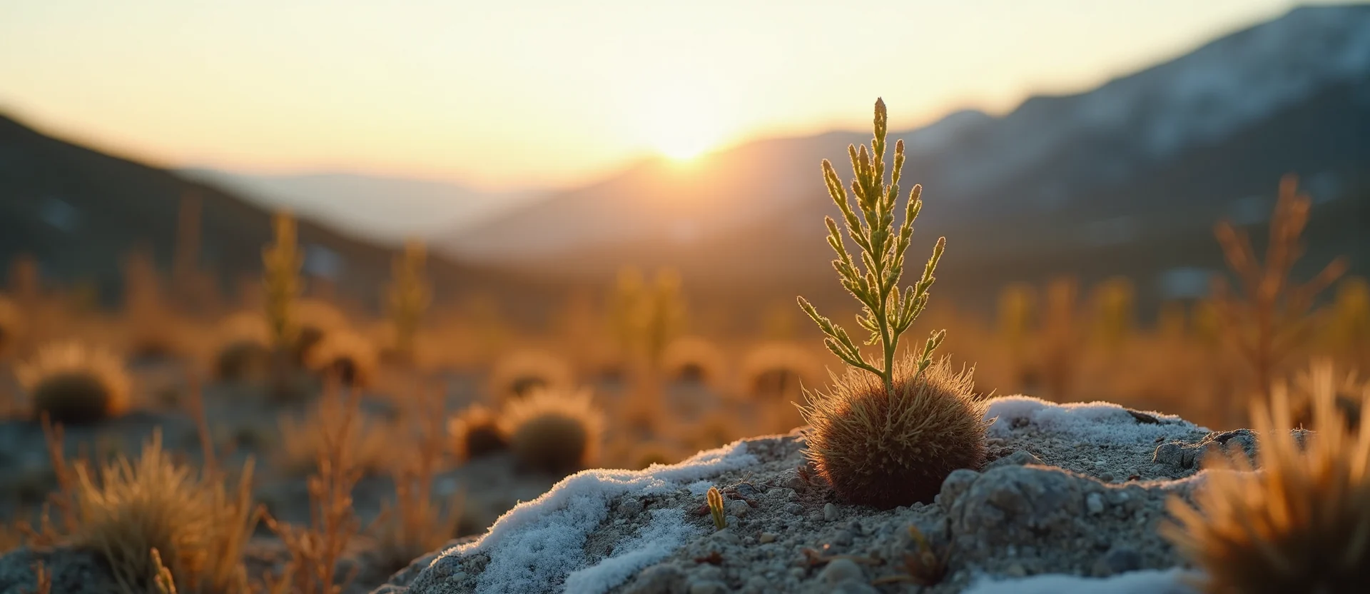 Symbolizing Seed/New Beginning: A local Indian Paintbrush sprouting sagebrush seedling. - AI Generated