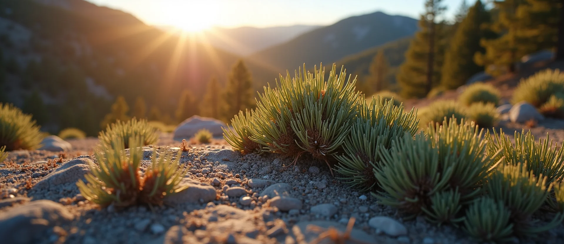 Symbolizing Stability/Peak: A local Sierra Juniper solid mountain ridge. - AI Generated