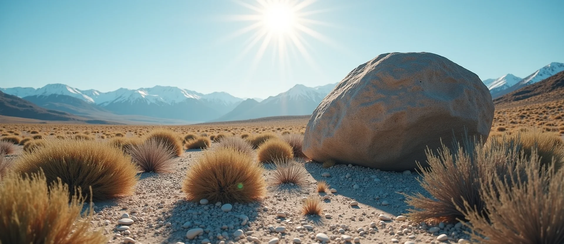 Symbolizing Stability/Peak: A local Bitterbrush unshakable boulder. - AI Generated
