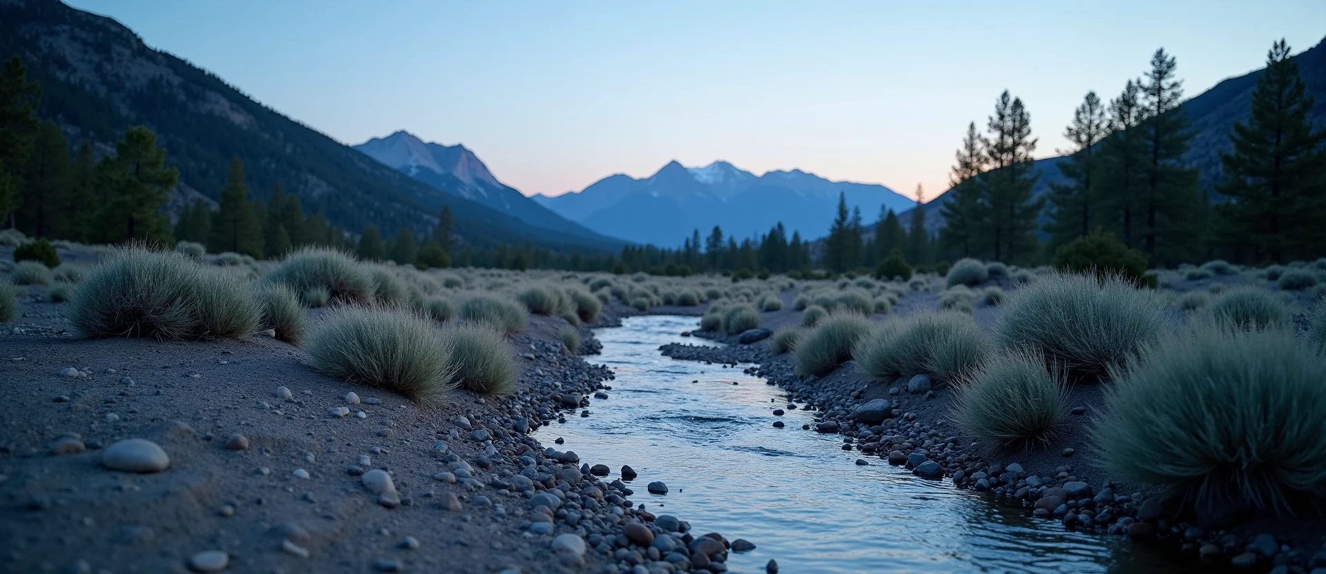 Symbolizing Flow/Cleansing: A local Sierra Juniper babbling mountain creek. - AI Generated
