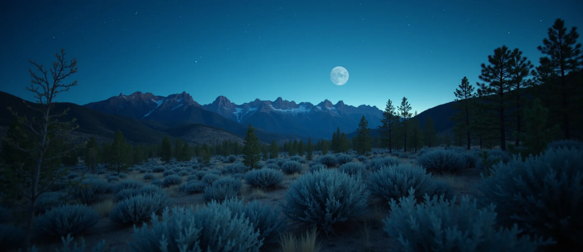 Symbolizing Identity/Local: A local Bitterbrush Sierra Nevada skyline. - AI Generated