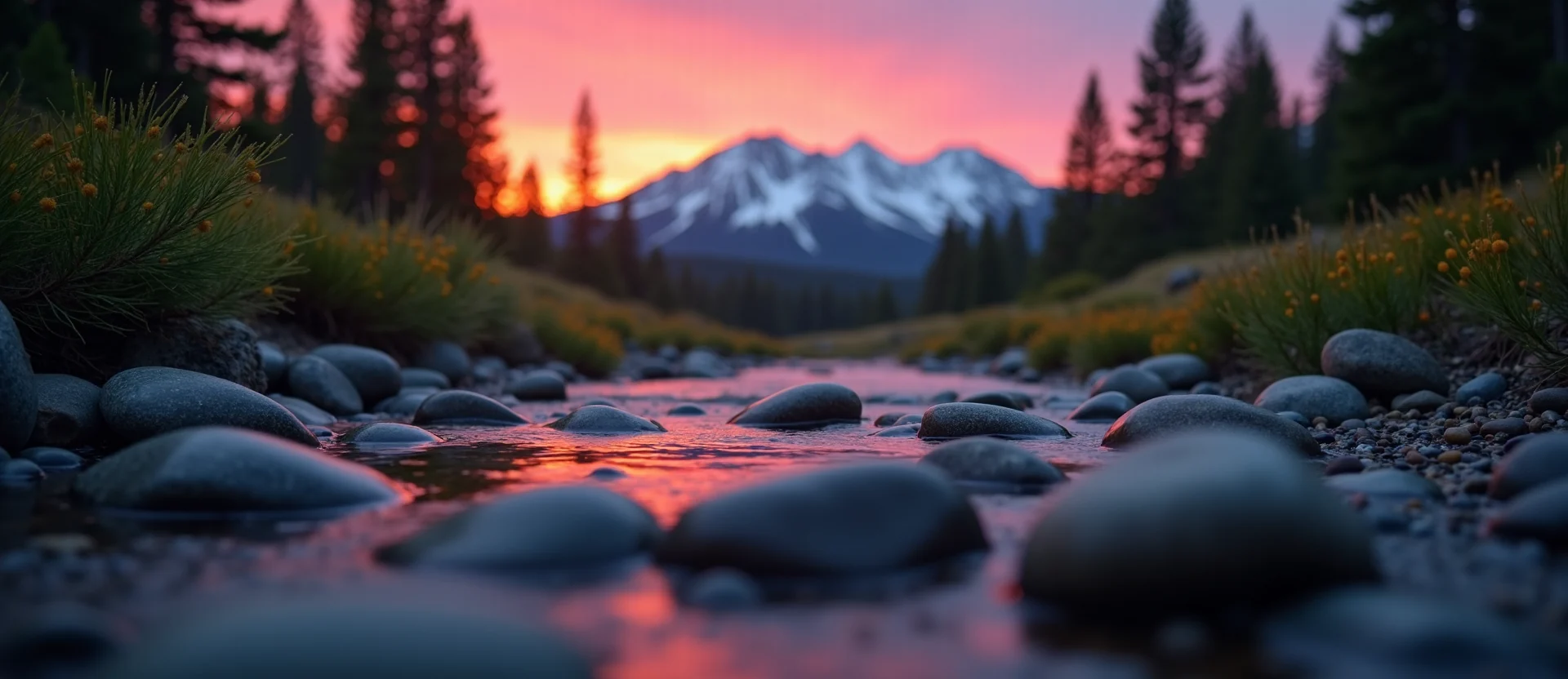 Symbolizing Flow/Cleansing: A local Bitterbrush smooth Truckee river stones. - AI Generated