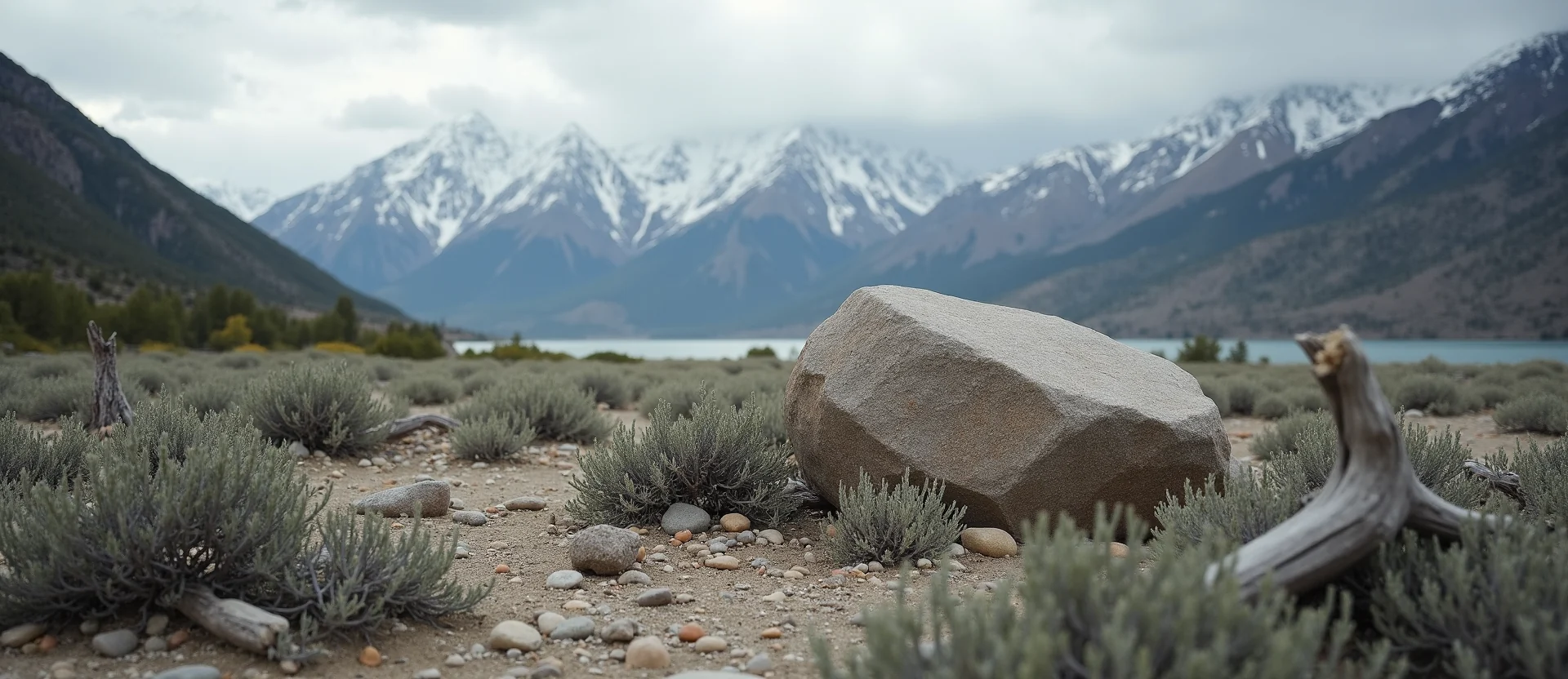 Symbolizing Stability/Peak: A local Mountain Mahogany unshakable boulder. - AI Generated