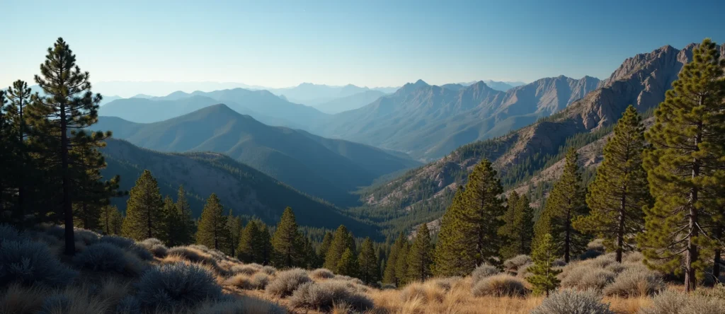 Symbolizing Stability/Peak: A local Ponderosa Pine solid mountain ridge. - AI Generated