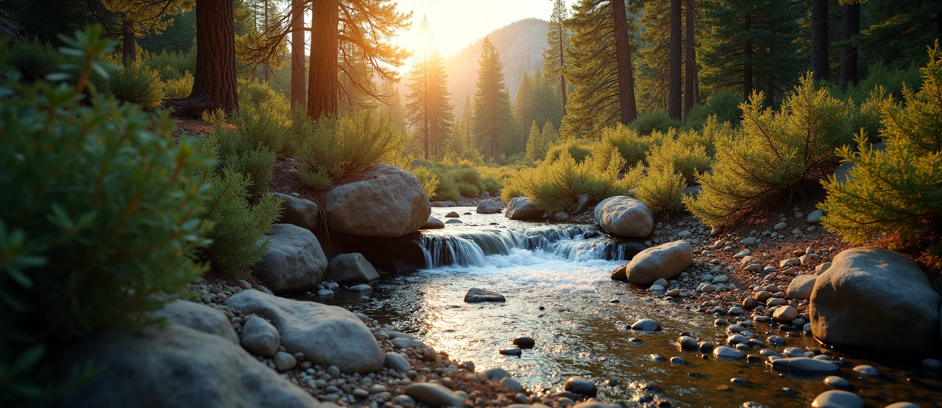 Symbolizing Flow/Cleansing: A local Sagebrush (Artemisia tridentata) hidden small waterfall. - AI Generated