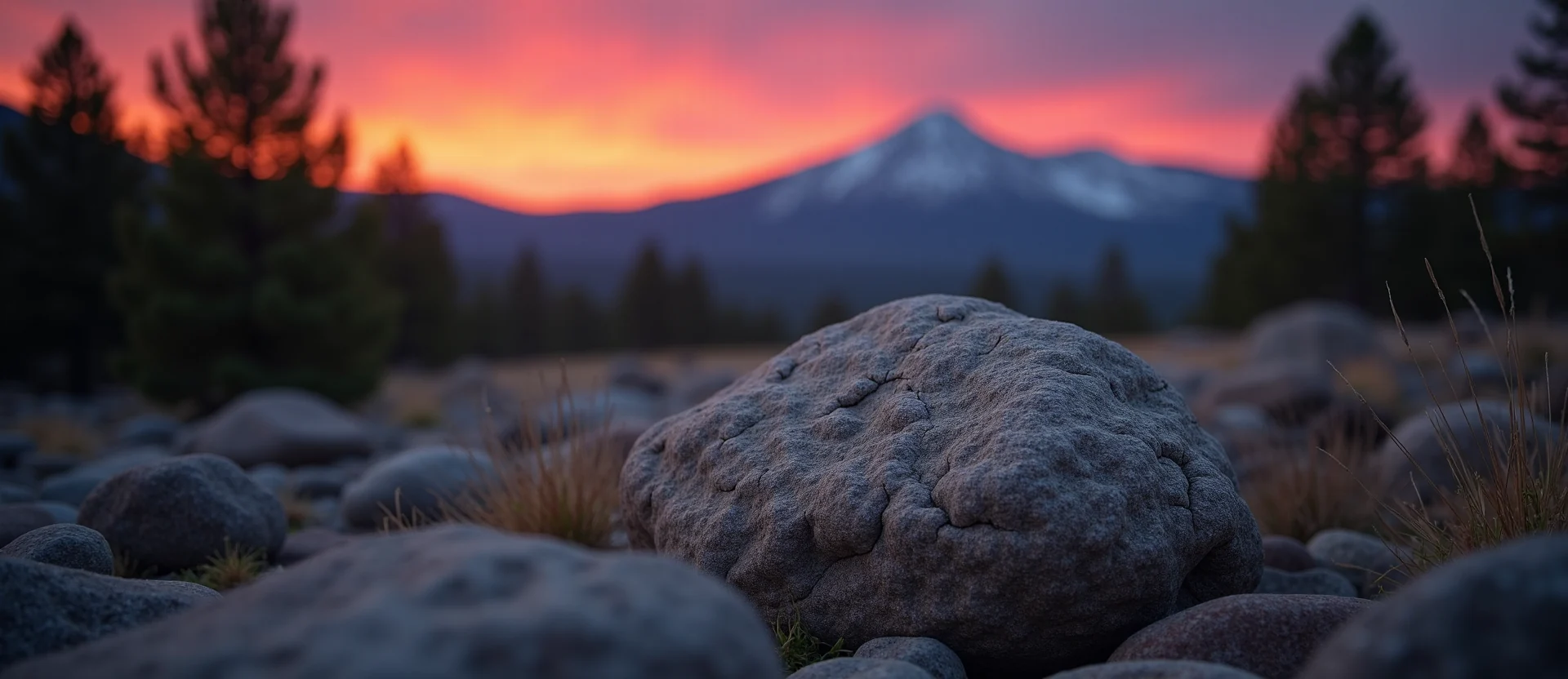 Symbolizing Stability/Peak: A local Mountain Mahogany unshakable boulder. - AI Generated