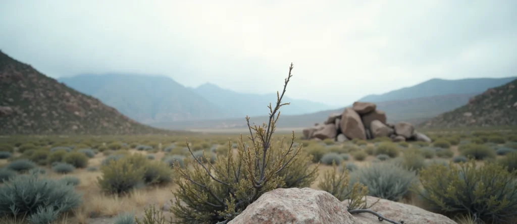 Symbolizing Growth/Resilience: A local Bitterbrush new branch reaching for the sky. - AI Generated