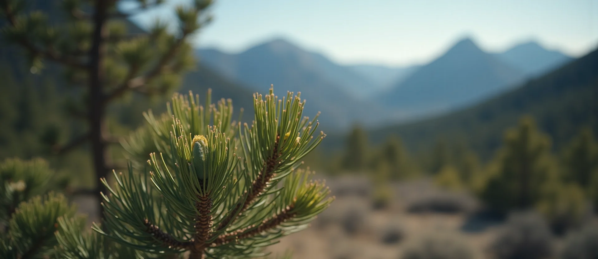 Symbolizing Seed/New Beginning: A local Mountain Mahogany new green bud on a branch. - AI Generated