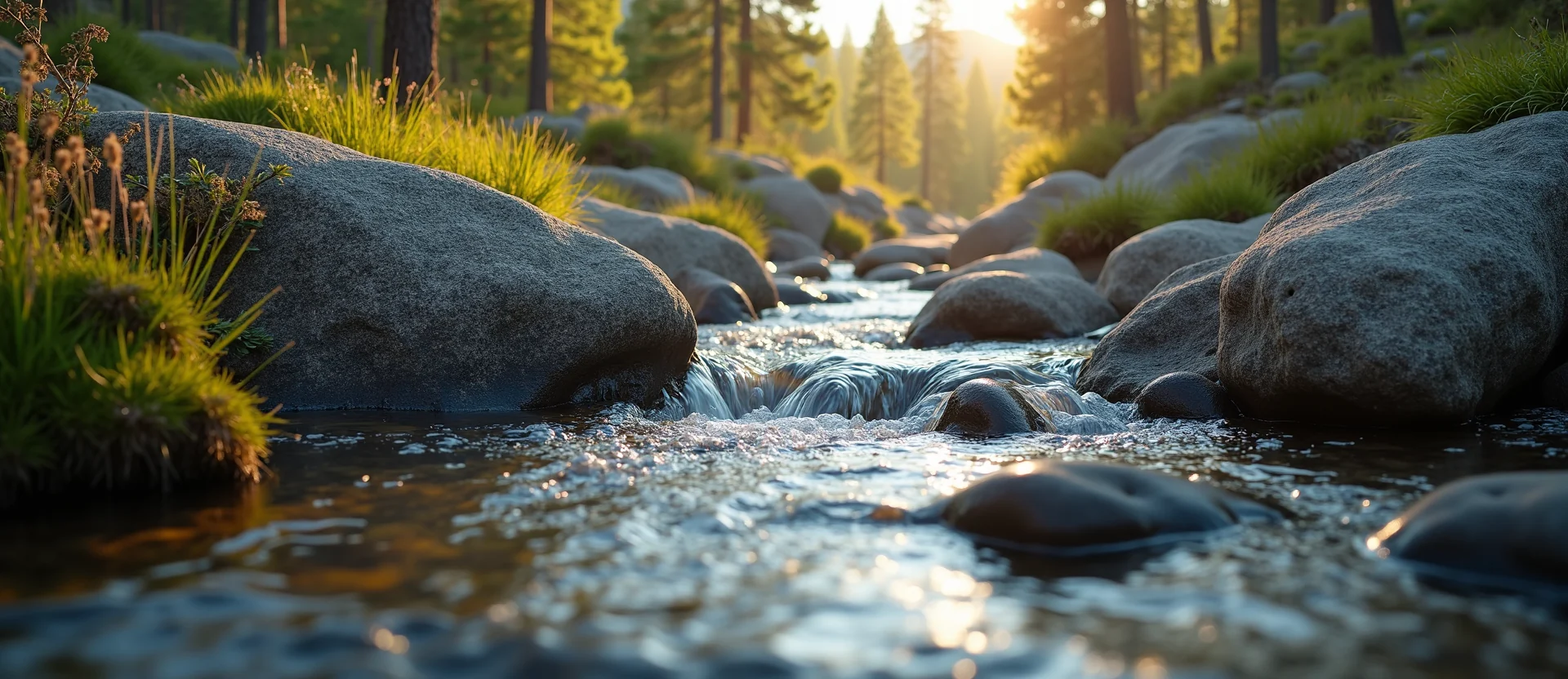 Symbolizing Flow/Cleansing: A local Quaking Aspen babbling mountain creek. - AI Generated
