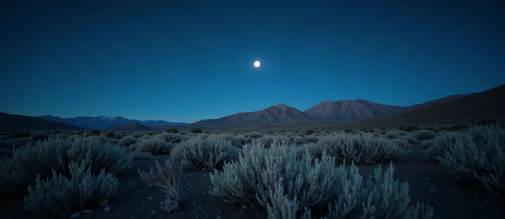 Symbolizing Stability/Peak: A local Sagebrush (Artemisia tridentata) solid mountain ridge. - AI Generated