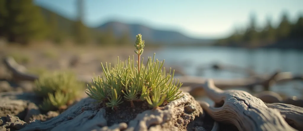 Symbolizing Seed/New Beginning: A local Quaking Aspen sprouting sagebrush seedling. - AI Generated