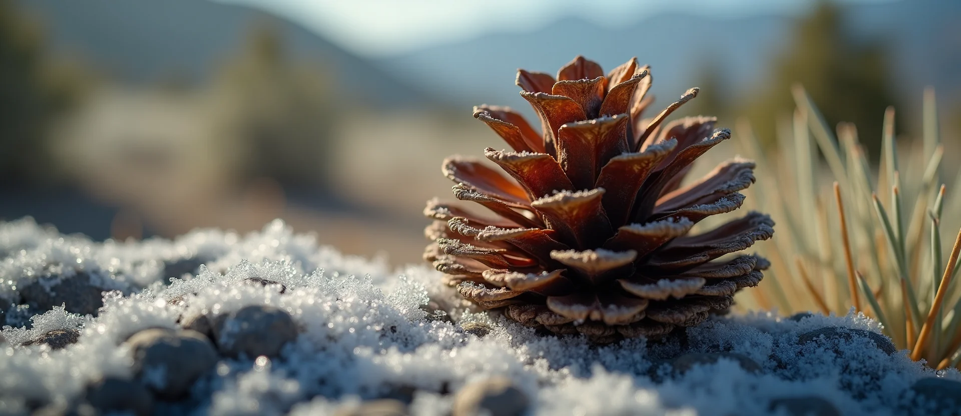 Symbolizing Seed/New Beginning: A local Sagebrush (Artemisia tridentata) opening pine cone. - AI Generated