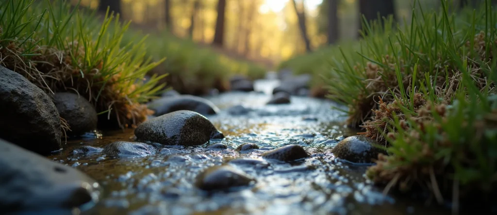 Symbolizing Flow/Cleansing: A local Quaking Aspen babbling mountain creek. - AI Generated