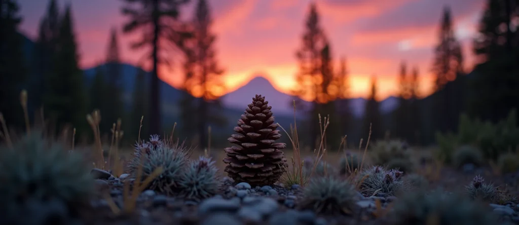 Symbolizing Seed/New Beginning: A local Quaking Aspen opening pine cone. - AI Generated