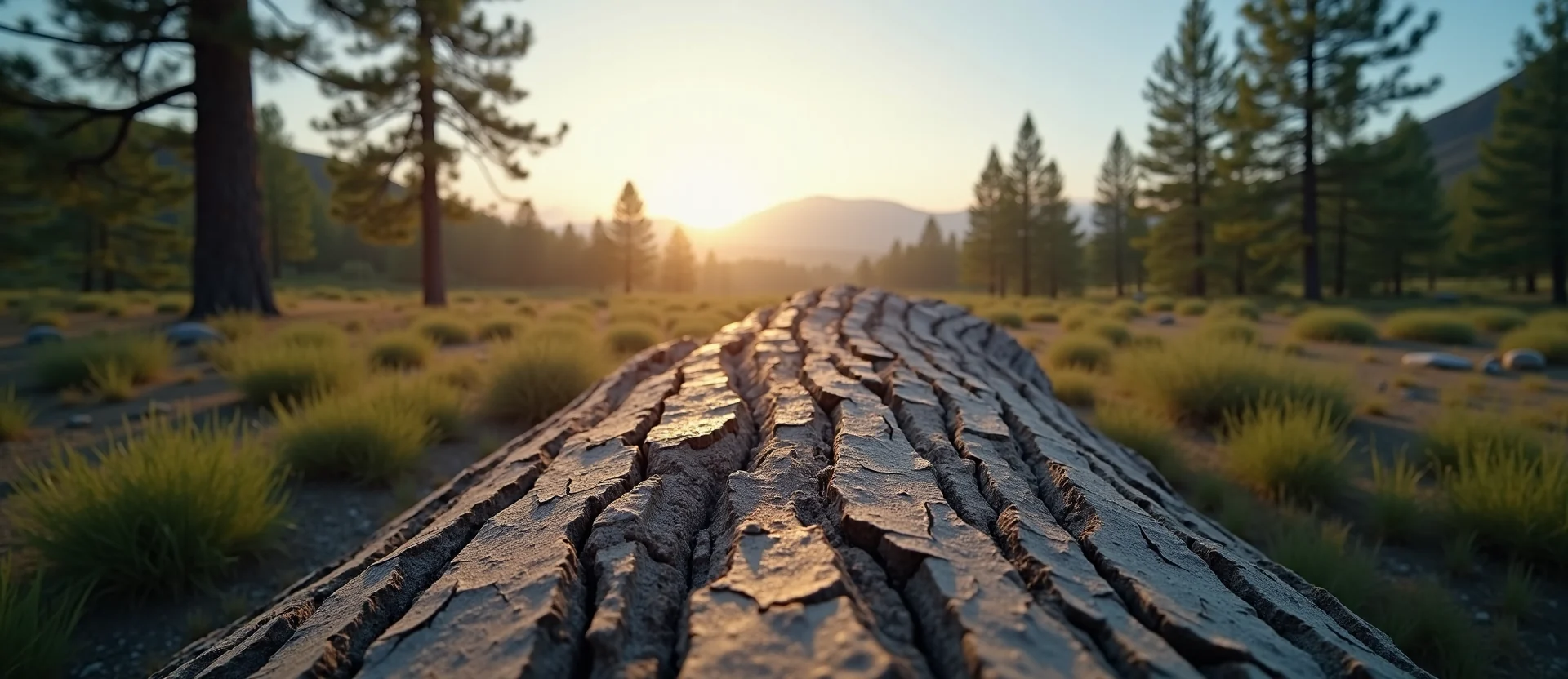 Symbolizing Stability/Peak: A local Bitterbrush distant Sierra horizon. - AI Generated
