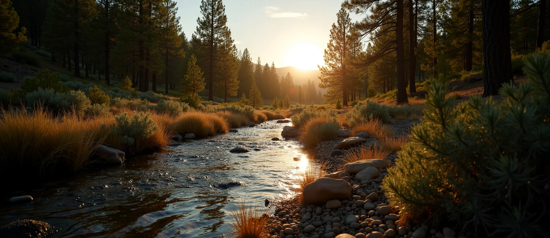 Symbolizing Flow/Cleansing: A local Manzanita clear cold snowmelt stream. - AI Generated