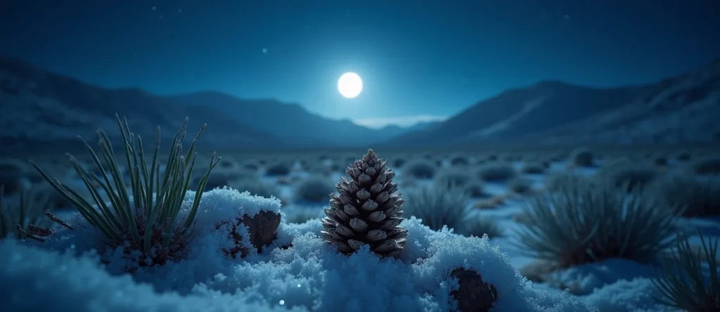 Symbolizing Seed/New Beginning: A local Bitterbrush opening pine cone. - AI Generated