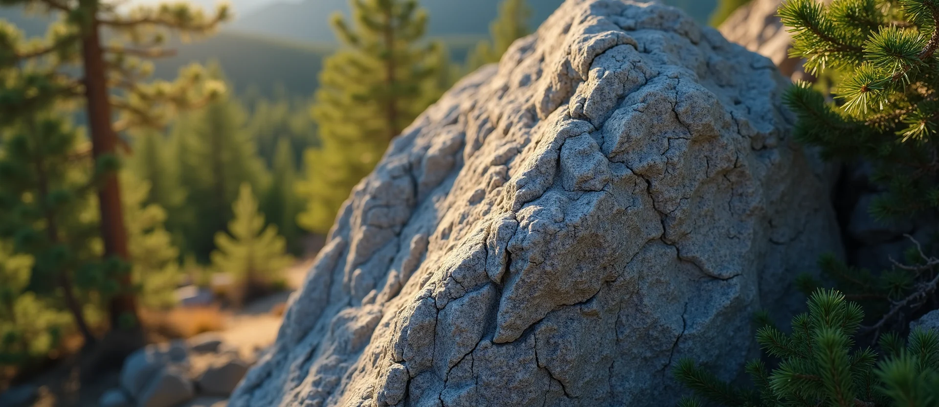 Symbolizing Stability/Peak: A local Ponderosa Pine jagged granite peak. - AI Generated