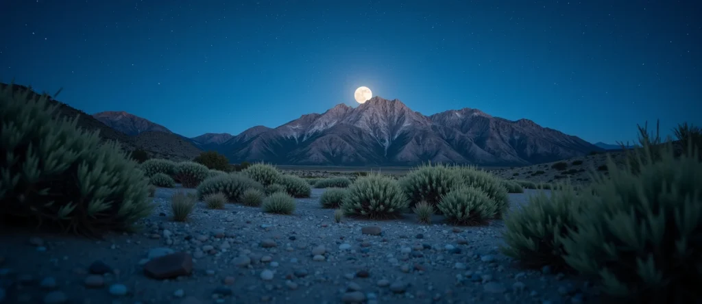 Symbolizing Stability/Peak: A local Rabbitbrush solid mountain ridge. - AI Generated