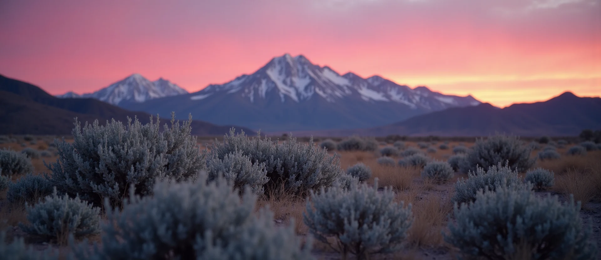 Symbolizing Identity/Local: A local Rabbitbrush Sierra Nevada skyline. - AI Generated