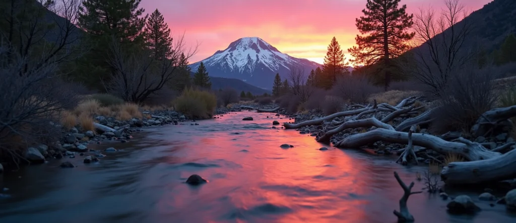 Symbolizing Flow/Cleansing: A local Manzanita clear cold snowmelt stream. - AI Generated
