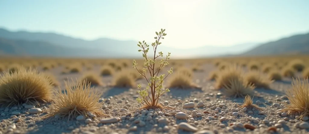 Symbolizing Growth/Resilience: A local Bitterbrush new branch reaching for the sky. - AI Generated