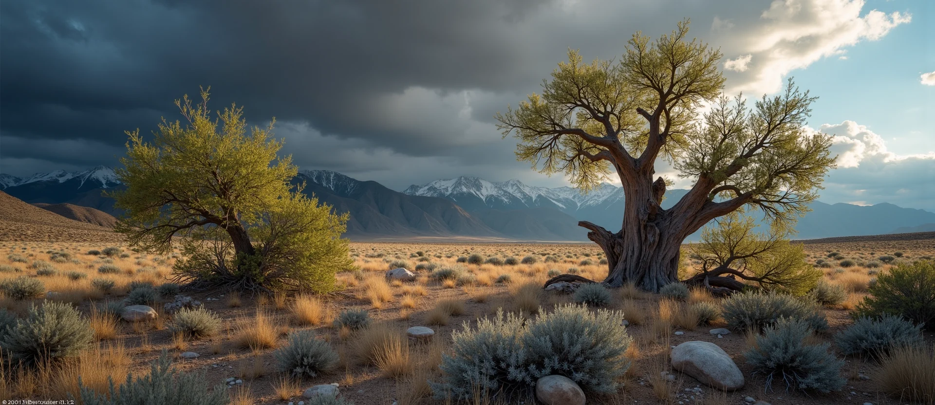 Symbolizing Growth/Resilience: A local Bitterbrush sturdy weathered tree trunk. - AI Generated