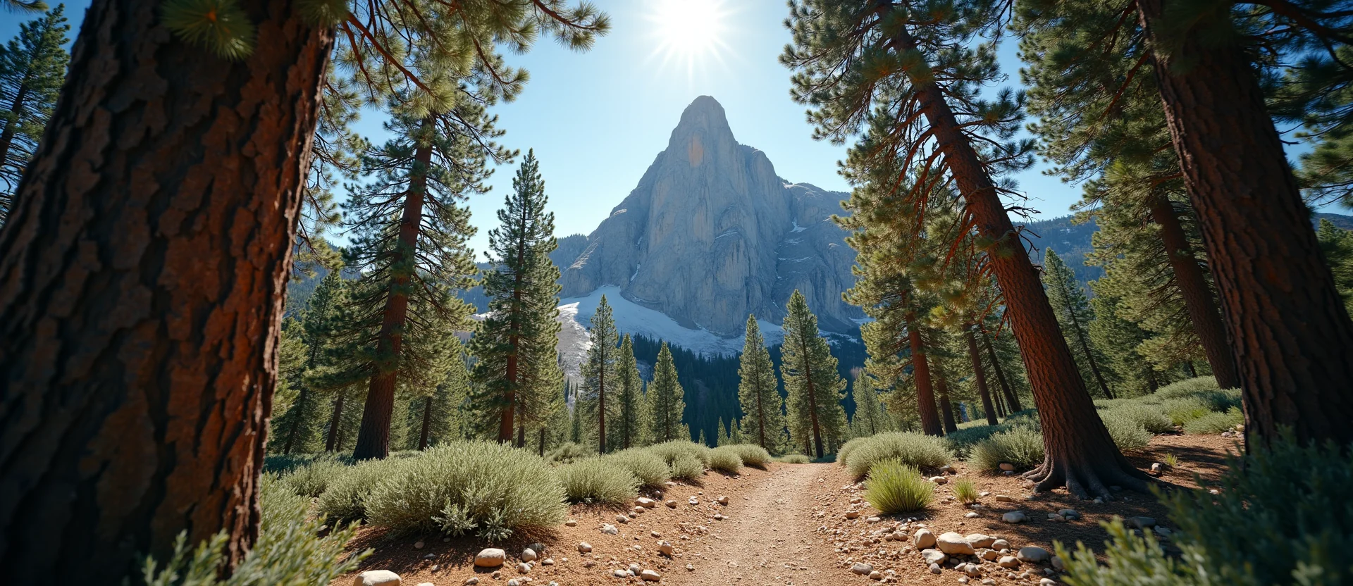 Symbolizing Stability/Peak: A local Mountain Mahogany jagged granite peak. - AI Generated