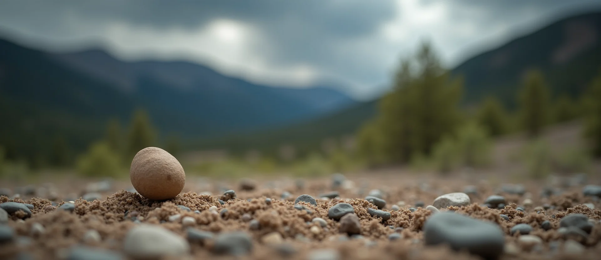 Symbolizing Seed/New Beginning: A local Mountain Mahogany single pine seed on dry earth. - AI Generated