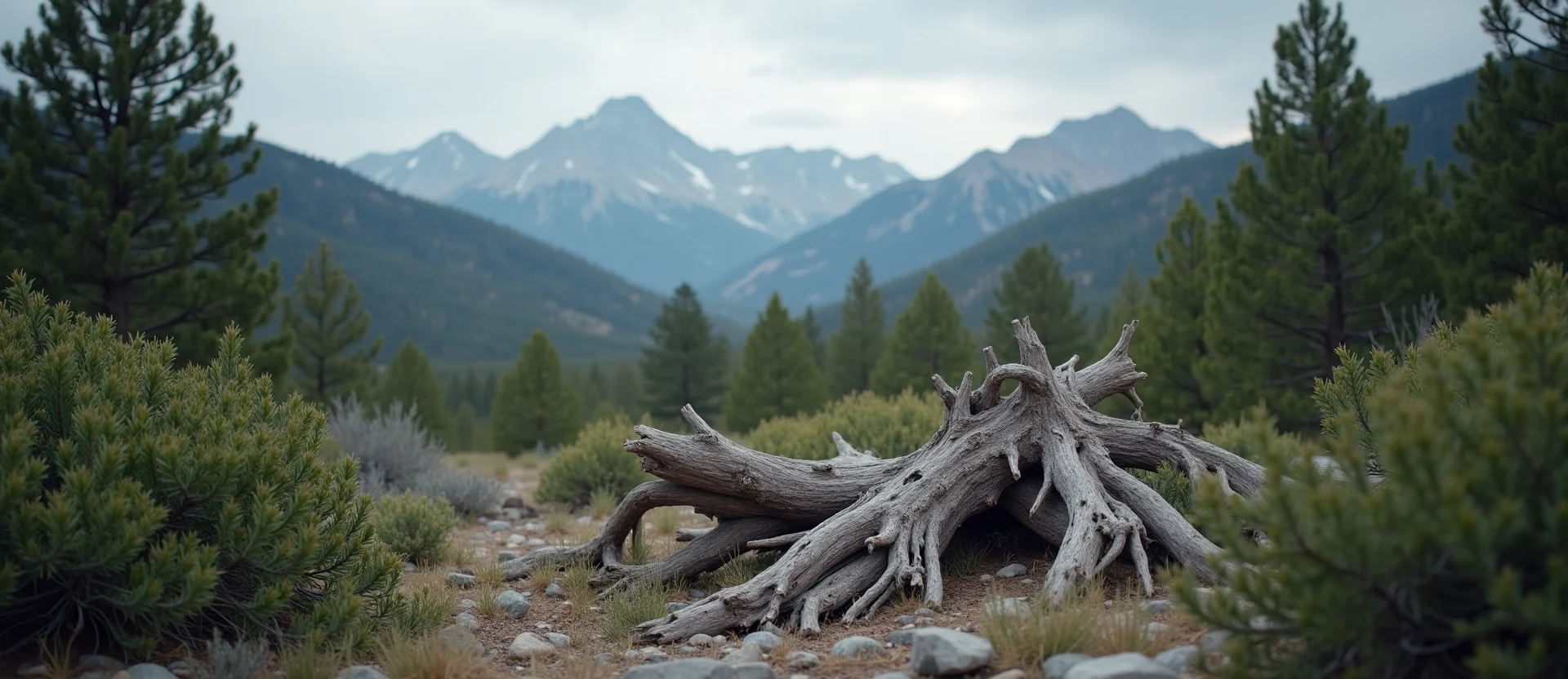 Symbolizing Growth/Resilience: A local Ponderosa Pine gnarled juniper roots. - AI Generated