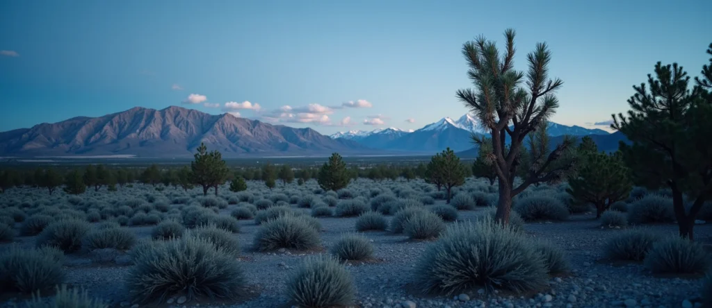 Symbolizing Stability/Peak: A local Sierra Juniper distant Sierra horizon. - AI Generated