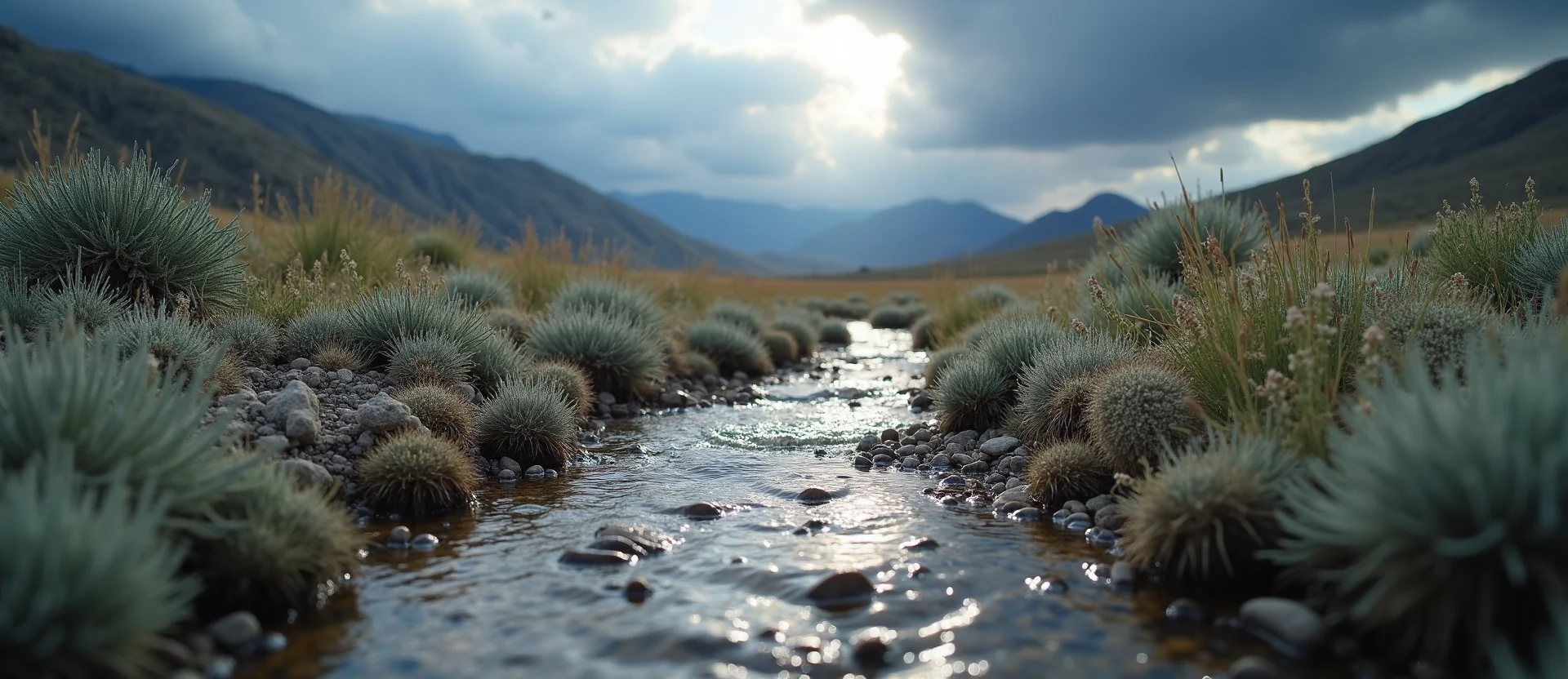 Symbolizing Flow/Cleansing: A local Sagebrush (Artemisia tridentata) clear cold snowmelt stream. - AI Generated