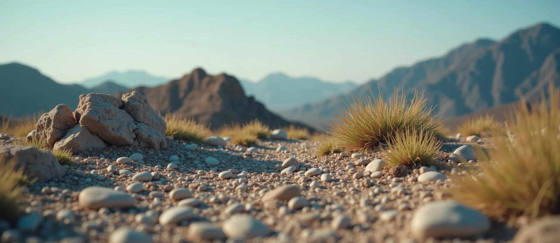 Symbolizing Stability/Peak: A local Desert Peach jagged granite peak. - AI Generated