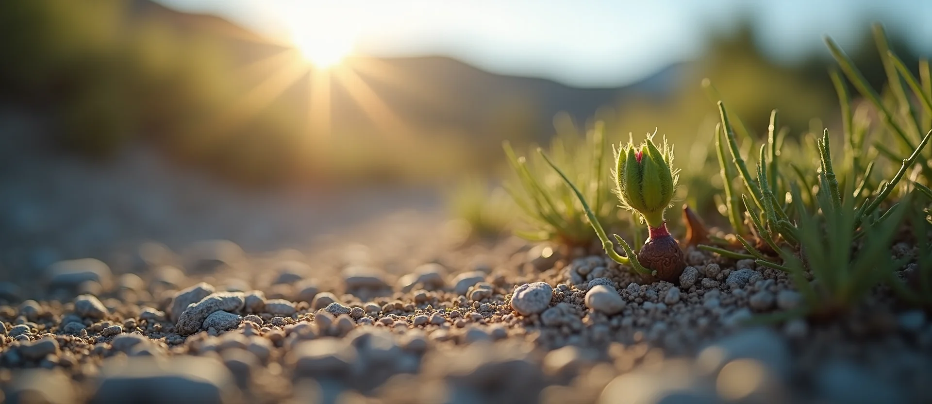 Symbolizing Seed/New Beginning: A local Bitterbrush new green bud on a branch. - AI Generated