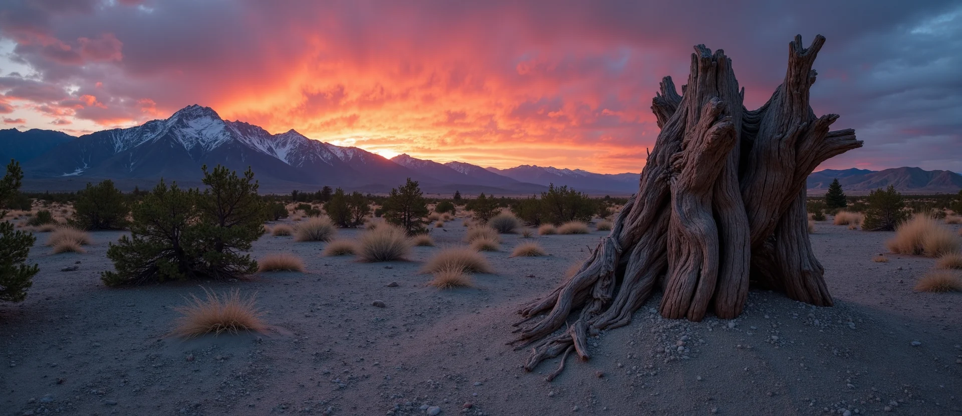 Symbolizing Growth/Resilience: A local Sierra Juniper sturdy weathered tree trunk. - AI Generated