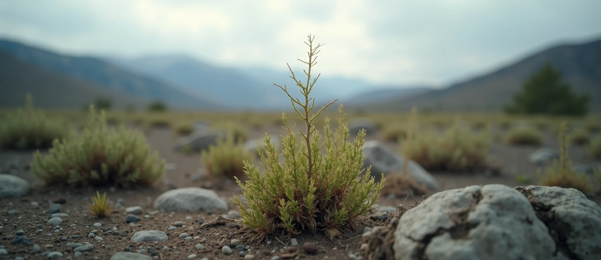 Symbolizing Seed/New Beginning: A local Rabbitbrush sprouting sagebrush seedling. - AI Generated