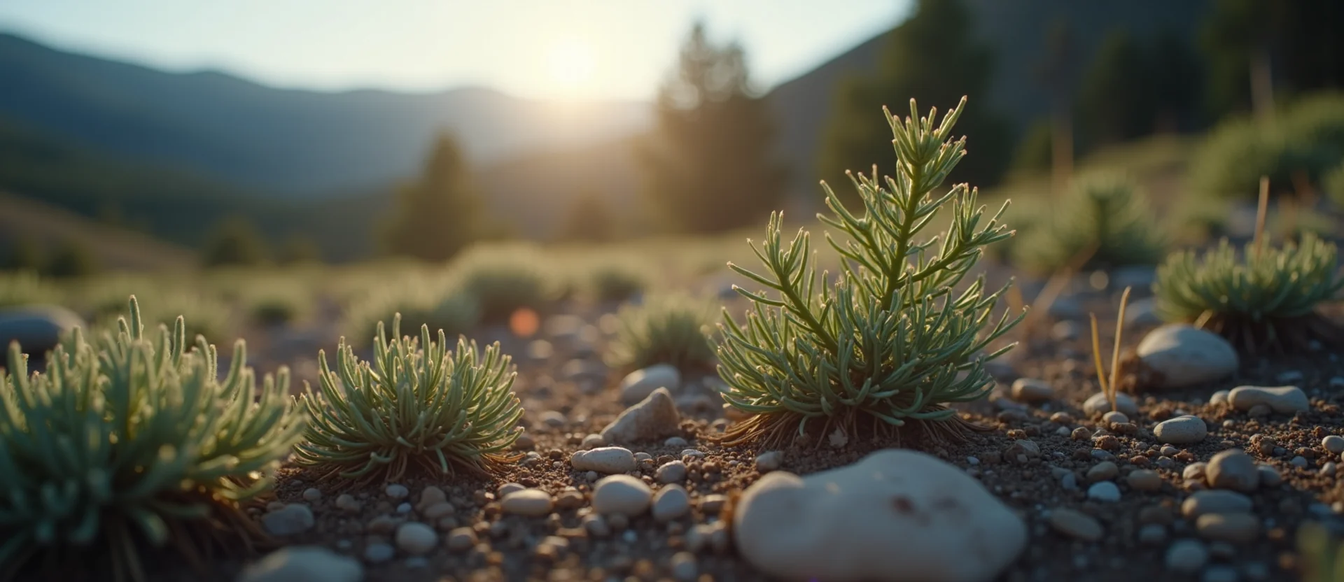 Symbolizing Seed/New Beginning: A local Mountain Mahogany sprouting sagebrush seedling. - AI Generated