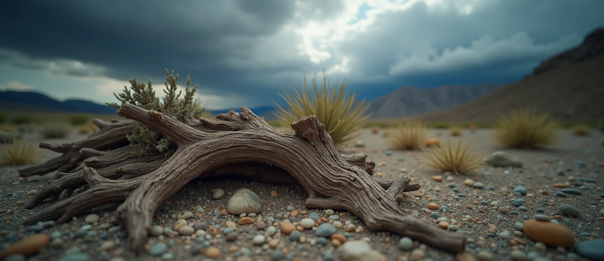 Symbolizing Growth/Resilience: A local Desert Peach gnarled juniper roots. - AI Generated