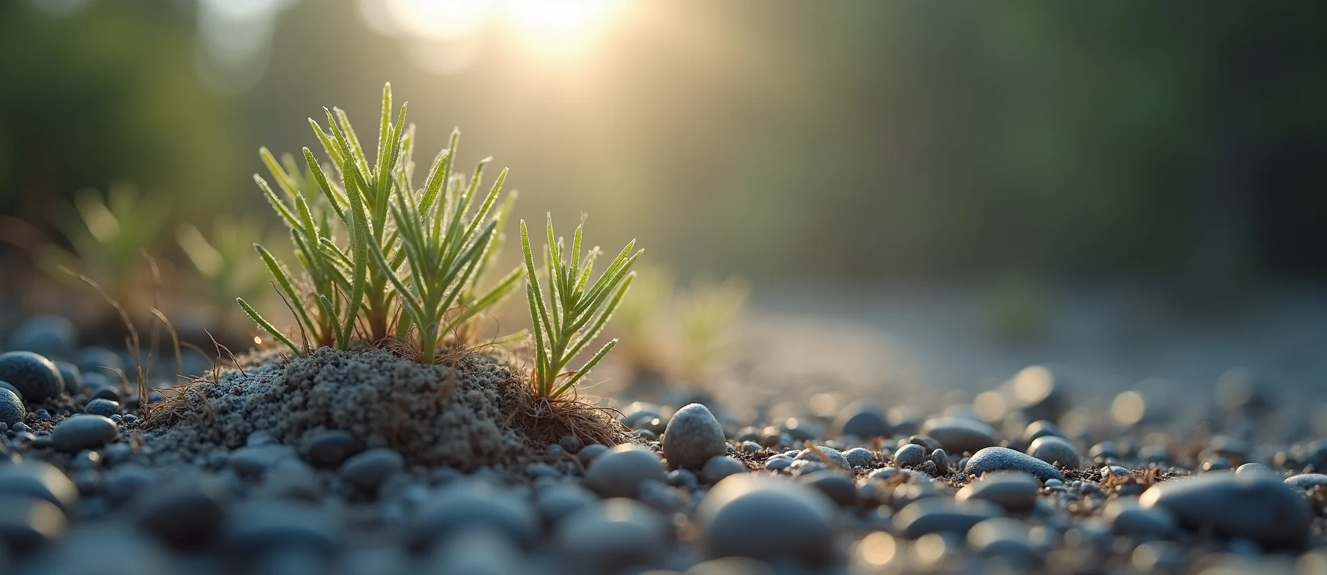 Symbolizing Seed/New Beginning: A local Sierra Juniper sprouting sagebrush seedling. - AI Generated