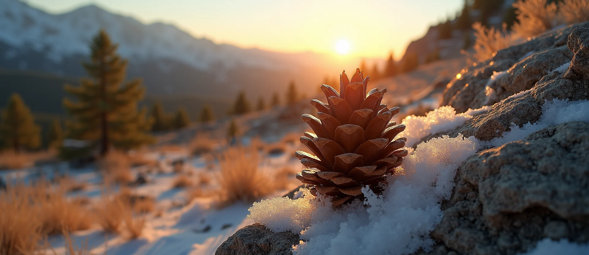 Symbolizing Seed/New Beginning: A local Manzanita opening pine cone. - AI Generated