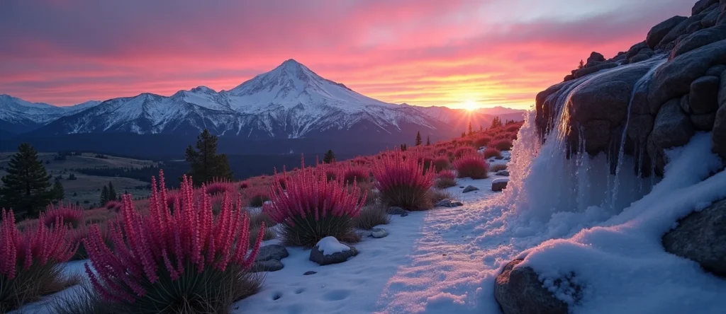 Symbolizing Identity/Local: A local Indian Paintbrush Peavine Mountain silhouette. - AI Generated