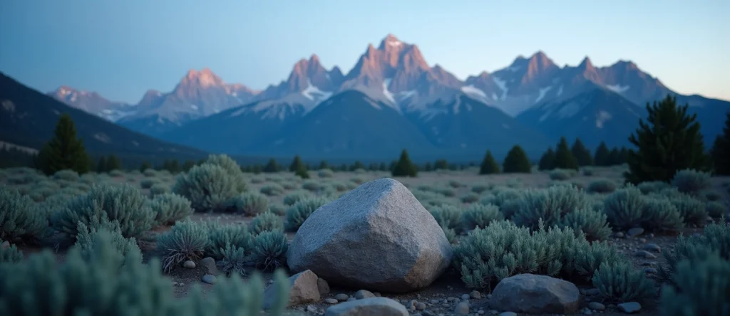 Symbolizing Stability/Peak: A local Sagebrush (Artemisia tridentata) unshakable boulder. - AI Generated