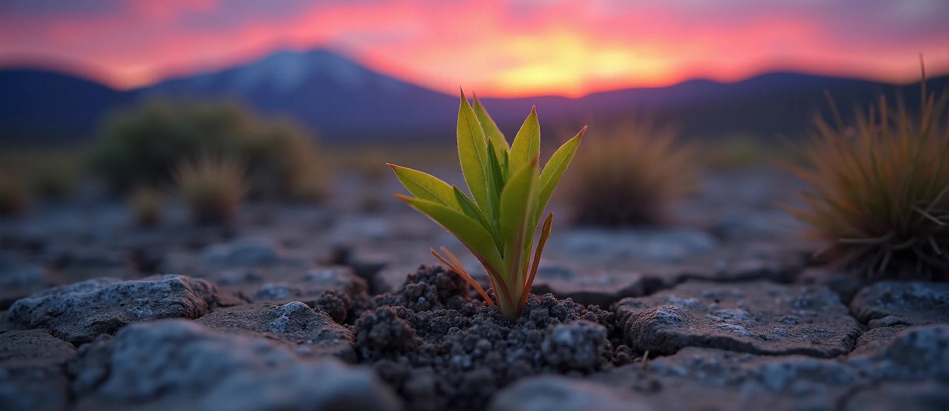 Symbolizing Seed/New Beginning: A local Quaking Aspen shoot emerging from cracked soil. - AI Generated